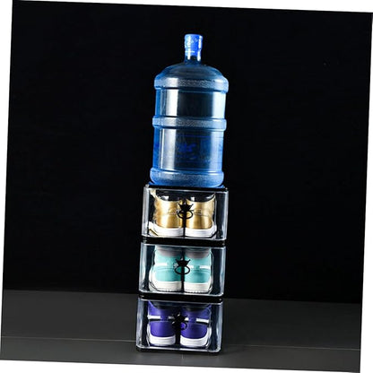 LABRIMP 5pcs Shoe Boxes Stackable Storage Cases Loop Thicken Plastic for Home Organization
