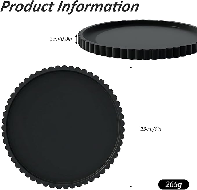 Silicone Bathroom Tray, Round Vanity Tray, 9-inch, Black, Storage Decorative Vanity Coffee Table Decor for Perfume