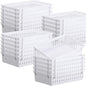 Wenqik 24 Pcs Plastic Storage Baskets for Classroom Organizing Small Pantry Storage Bins Rectangular Tray for Back to School Household Toys Classroom Bedrooms, Kitchens Countertops(White)