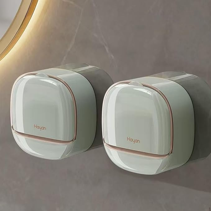 Soap Holder Dish Shower, Bar Soap Holder with Drainage, Self Draining Soap Holder, Wall Mounted Soap Box Tray Container for Bathroom, Bathtub Kitchen Sink (2PCS Light Green)