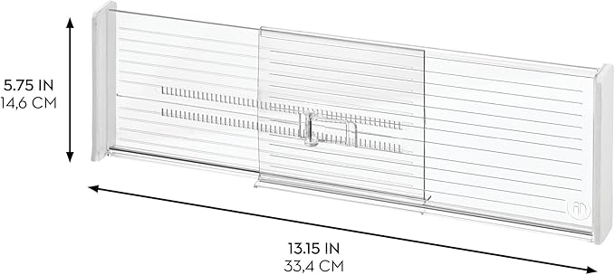 iDesign Expandable Deep Drawer Dividers for Kitchen, Dresser, or Desk Drawers - Set of 8 - Clear