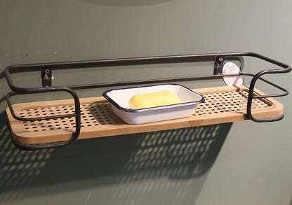 Joy Choice 6.5" Farmhouse Soap Dish with a Tray - White Metal Soap Dish for Bathroom, Tub and Kitchen, Farmhouse Sponge Holder for Kitchen Sink(White)