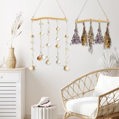 2Pcs 15inch Driftwood Wall Hanging Jewelry Hanger, Natural Driftwood Decorative Branches Farmhouse Vintage Wooden Hook, Drift Wood Pieces for Crafts Jewelry Organizers (COLOR:nature)