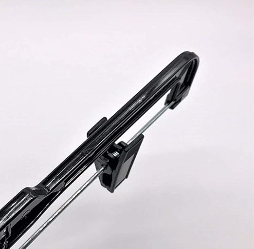 NAHANCO 8600PCBH Shiny Plastic Skirt/Pant Hanger with Black Metal Hook and Plastic Pinch Clips, Heavy Weight, 14”, High Gloss Black (Pack of 100)