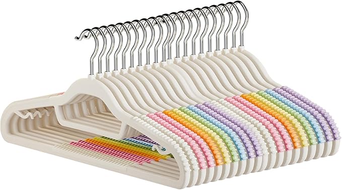 Ergocar Plastic Hanger Rainbow Anti -Slip Non -Traceless Hanger Saves Space Hanger Heavy Colored Hanger Suitable for Shirts, Dress, Gravita Hanger, Durable Versatile Color Clothes Hanger
