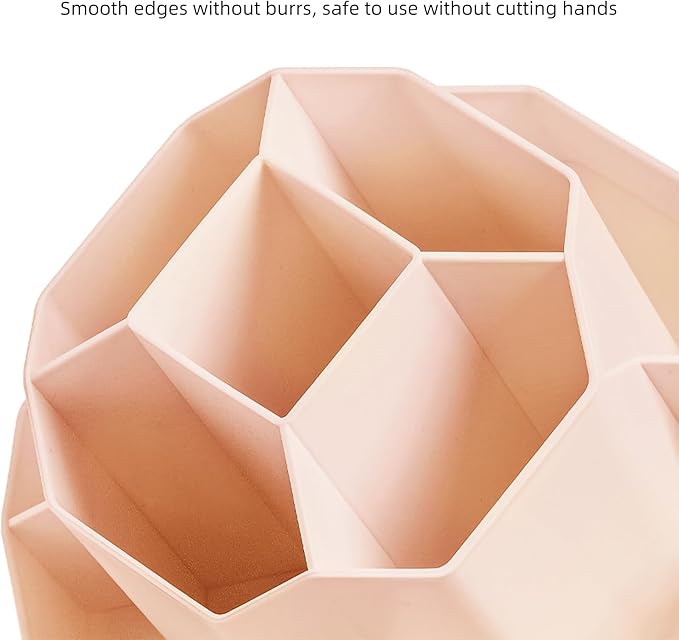 360° Rotating Pink Makeup Brush Holder Organizer with 9 Slots, Makeup Organizers Countertop, Makeup organization and Skincare Storage for Vanity, Desktop, Bathroom (PINK)