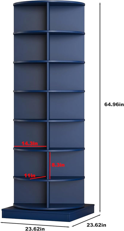 Rotating Shoe Rack Tower, 7-Tier Spinning Shoe Rack, Free Standing 360° Revolving Shoe Organizer Rotating Vertical Shoe Rack Can Hold 28 Pairs of Shoes for Entryway Living Room Hallway