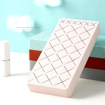 Silicone Lipstick Holder 18+6 Slots, Cosmetic Organizer Stand Square Makeup Display Case for Brush Lip Eye Stick Nail Polish Brushes Eyebrow, Premium Cosmetic Organizer-Pink