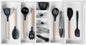KitchenEdge Adjustable Kitchen Drawer Organizer for Utensils and Junk, Food-Safe Contract Grade with 100% Sustainable Wood, Expandable from 19 to 33 Inches Wide - White Bamboo