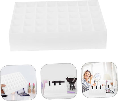 2pcs 40 Lipstick Stand 40 Slots Makeup Holder Lipstick Tubes Display Case Cosmetic Display Cases Storage Canister Lip Gloss Makeup Organizer Cosmetic Storage Boxes Dresser White