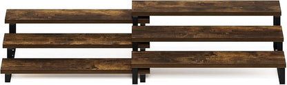 Furinno RAVEL Kitchen Countertop Organizer Set of 2, 3-Tier Counter Shelves, Kitchen Storage, Expandable, Spice Rack, for Pantry, Coffee Bar, Amber Pine