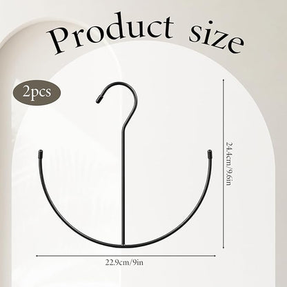 2 Pack Hat Hangers for Closet, Metal Closet Hat Organizer for Baseball Caps, Black Hats Racks Baseball Cap Holder