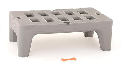 METRO Bow-Tie Dunnage Rack – NSF Listed Heavy-Duty Plastic Rack for Food Service, Commercial Kitchens, Walk-in Coolers & Freezers – 36" L x 22" W x 12" H – 1,500 lb Capacity – Gray Polyethylene