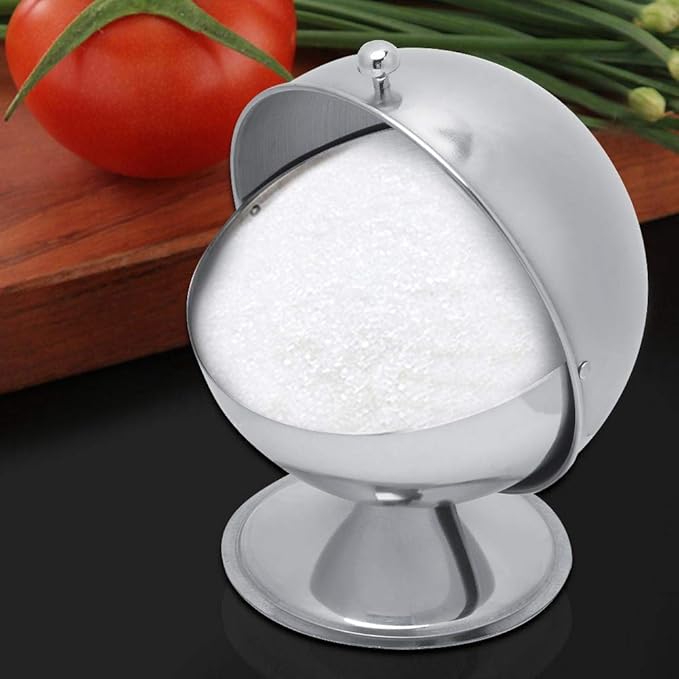 Fdit Stainless Steel Condiment Seasoning Jar Box with Swivel Cover Salt Sugar Container for Kitchen Cooking Tools