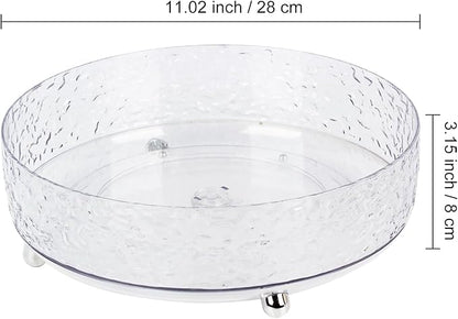 Dezzer 360° Rotating Makeup Organizer, 11" Clear Perfume Organizer Turntable Lazy Susan for Vanity, Pantry, Bathroom Counter, Cabinet, Spinning Cosmetic Storage Holder for Skincare, Perfume, Lotions