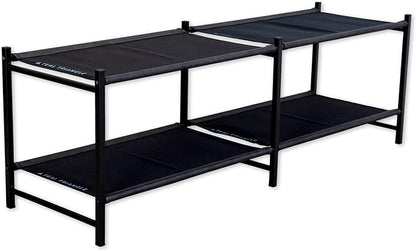 Teal Triangle Aspen Double Shoe Rack Storage Organizer | Sturdy Two-Tier Shoe Caddy for Floor Use | Heavy Duty Shoe Storage Rack for Entryway or Closet | Durable & Space-Saving Shoe Organizer