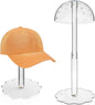 2 Pack Acrylic Wig Hat Display Stand Height Adjustable, Clear Wig Display Rack Stand Countertop Domed Hat Holder, Tabletop Baseball Cap Hat Stands for Shop Window Display(9.8"-16.5" H)