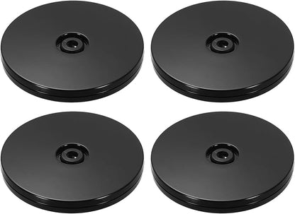 uxcell 4Pack Acrylic Lazy Susan Turntable, 4" Spinner Lazy Susan Turntable Organizer, Acrylic Ball Bearing Rotating Tray for Pantry Spice Rack Decorating, Black