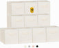Criusia Storage Cubes, 11 Inch Clothes Storage Bins with Dual Handles (10 Pack), Fabric Collapsible Storage Bins for Shelves Closet, Cubby Organizer Bins for Clothing Toys Blanket Yarns (Beige)