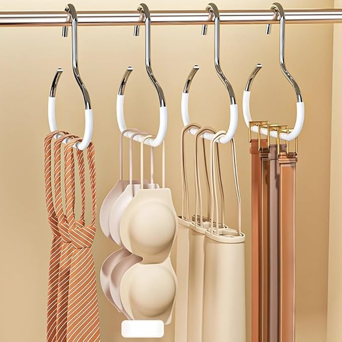 6 Packs Hat Organizer for Baseball Caps,Strong Hat Hanger, Hat Organizer for Closet, Hat Rack for Storage Organizer, Space Saving Hangers Holder 50 Hats and Used for Belt, Scarf, Bra