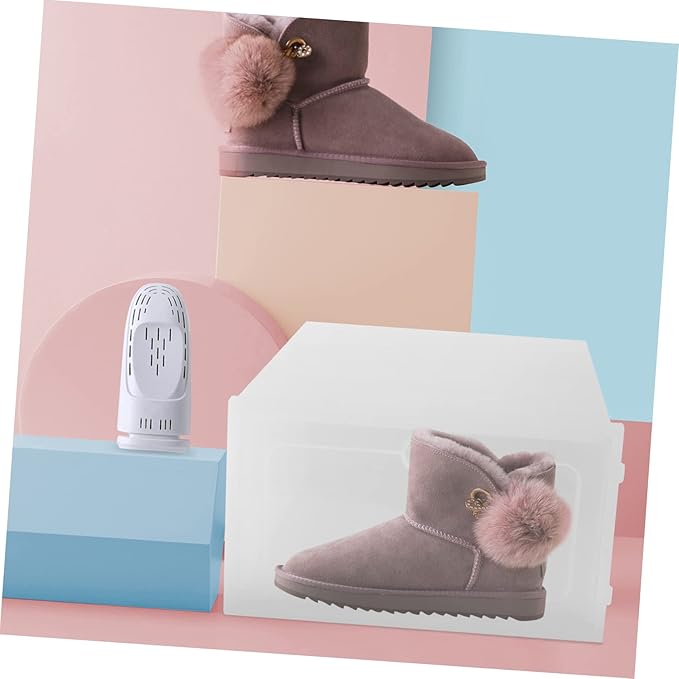 6pcs Plastic Shoe Box Thicken Stackable Storage Containers for Shoes Sneakers Boots Organize Your for Home Office Entryway