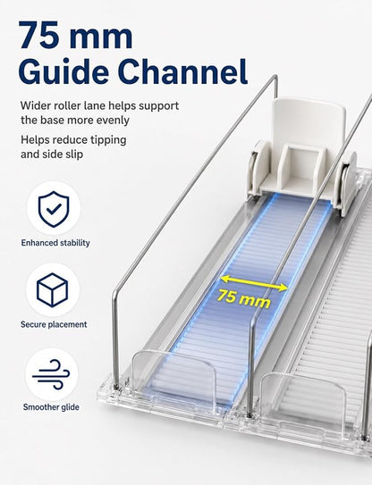 Adjustable Can Organizer for Fridge, Sliding Beverage Rack, Self-Feed Drink Storage, Front Shelf Display, Bottle and Can Holder(310 mm,4 pcs)