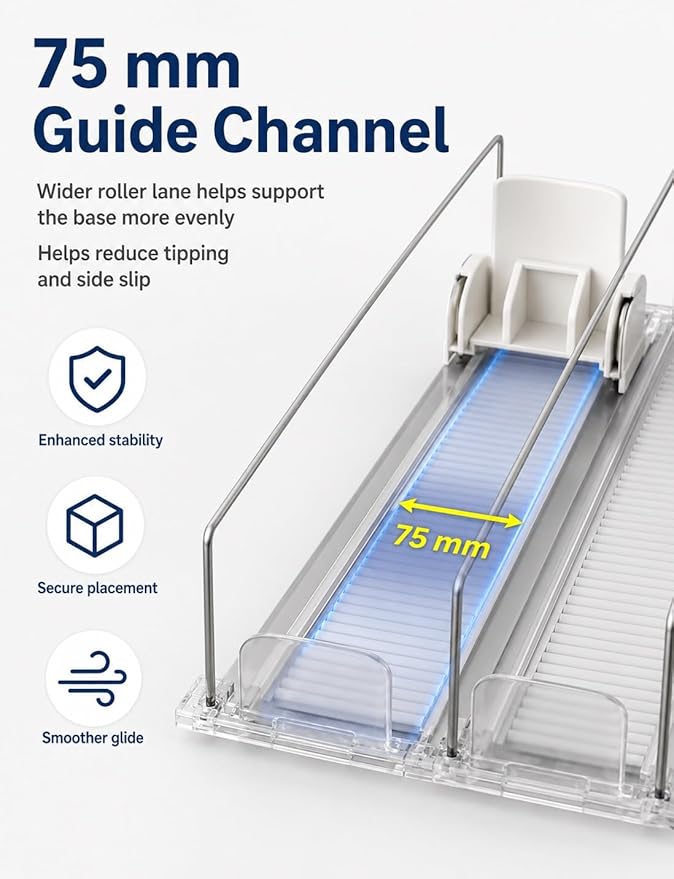 Adjustable Can Organizer for Fridge, Sliding Beverage Rack, Self-Feed Drink Storage, Front Shelf Display, Bottle and Can Holder(490 mm,1 pc)
