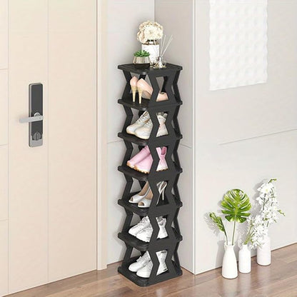 Narrow Shoe Rack for Narrow Space,Foldable Shoe Rack,Shoe Racks Storage,Shoe Rack Tall,Vertical Shoe Rack,Small Shoe Rack for Narrow Space Black,Shoe Shelf,Removable Shoe Organizer(103cm/40.55inch)
