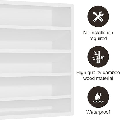 Orimade 4 Tier Spice Rack Organizer for Cabinet, Freestanding Bamboo Seasoning Rack for Countertop, Cupboard, Pantry, Kitchen, 13.18 x 4.13 x 12.2 inches(Spice Jars Not Included), Walnut Stain