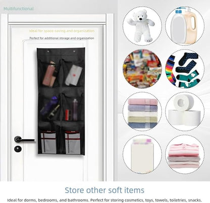 Over the Door Hanging Shoe Organizer with Multi-Pocket Design, Breathable Non-Woven Fabric Dustproof Storage Solution for Bedroom, Bathroom, and Laundry Room, Black/White/Gray, 76x35cm(Gray)