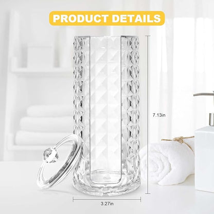 33.8oz Clear Cosmetic Cotton Pads Rounds Holder Easy Accessing Acrylic Makeup Removers Pad Organizer Dispenser with Removable Lid for Bathroom Bedroom Storage Display Rack