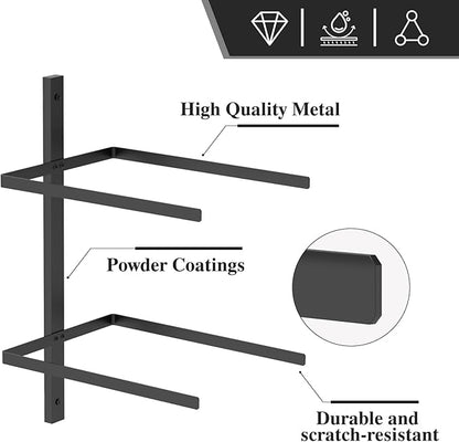Cowboy Hat Rack, 4 Pieces Metal Western Hat Organizer, Black Cowboy Hat Holder Wall Storage Hat Holder for Wall Decor, Western Room Decor, Keeps Original Shape of Hat