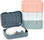 Okuna Outpost Bar Soap Travel Case - 4-Pack, Multicolor, 4.5 x 3.3 x 1.8 in - Snap-Close Portable Holder & Container - Travel Soap Case Pack for Camping & Gym