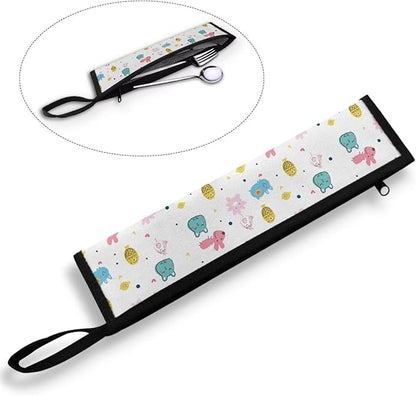 Cutlery Storage Bag Travel Silverware Cloth Bags for Travel Tableware Carrying Bag Travel Silverware Case Utensil Pouch Utensil Case,Cute Pattern