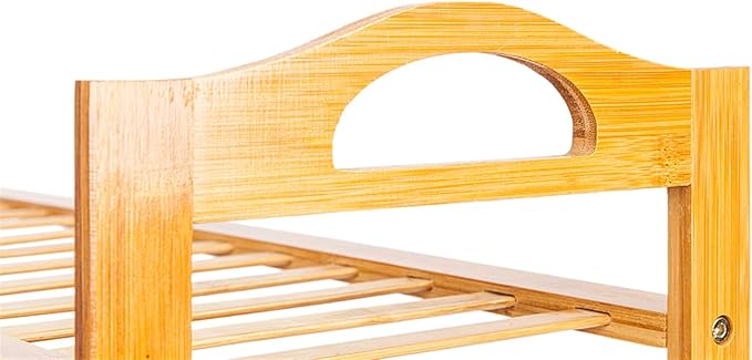 4 Tier Bamboo Shoe Rack Free Standing Stackable Shelf Organizer Entryway Unit Storage Modern Wood Home Furniture (Ship from USA)