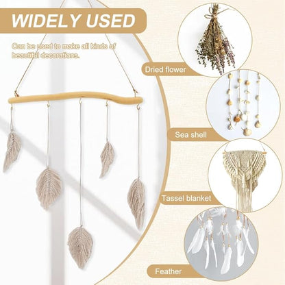 2Pcs 15inch Driftwood Wall Hanging Jewelry Hanger, Natural Driftwood Decorative Branches Farmhouse Vintage Wooden Hook, Drift Wood Pieces for Crafts Jewelry Organizers (COLOR:nature)