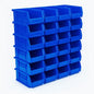 Hudson Exchange 7-1/2" x 4" x 3" (24 Pack) Plastic Stackable Storage Bin and Hanging Container, Blue