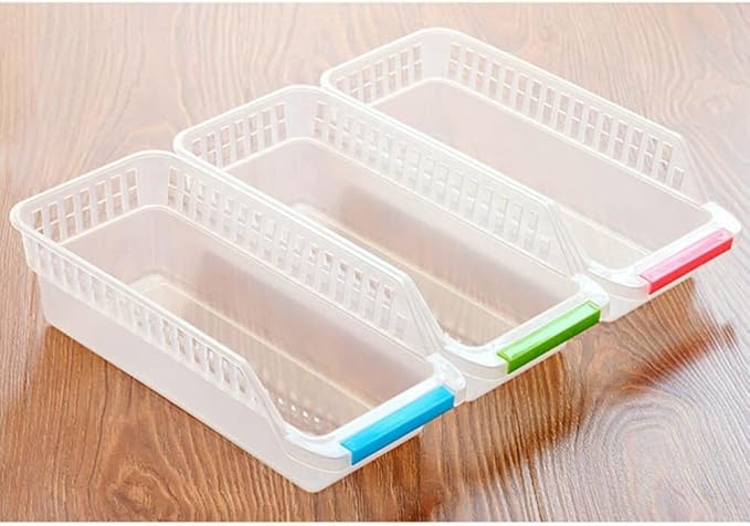 Cabilock Refrigerator Storage Drawers 2 Pack Compact Fridge Bins Freezer Organizer Bins Can Organizer for Refrigerator Kitchen Storage Random Color