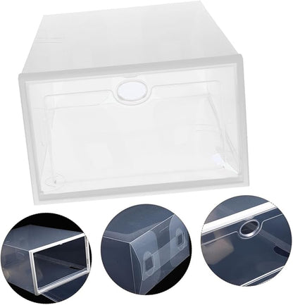 MAGICLULU 5-Piece Stackable Shoe Storage Box Organizer Drawer-Type Plastic Containers for Home Organization Dustproof Design for Shoes Display and Storage
