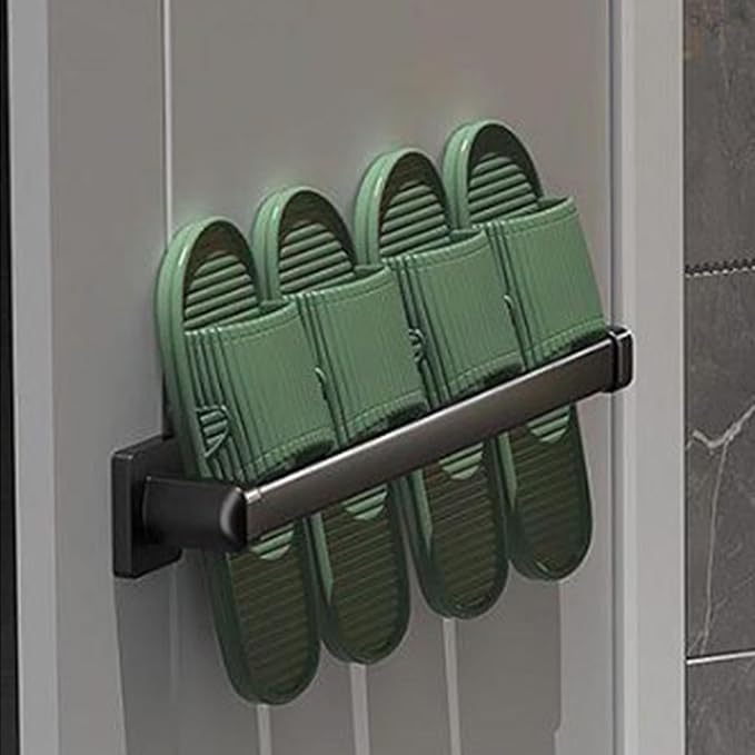 Wall Mounted Shoes Rack Stainless Steel Space Saving Shoe Organizer for Bathroom Living Room 19.7in Multi Purpose Hanging Stand