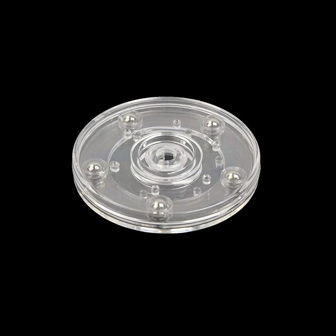 Geesatis 4 Pcs Tiny Lazy Susan 3 inch Acrylic Turntable Organizer Bearings Round Swivel Plate, Smooth Swivel Plate for Kitchen Base Turn Dining Table, Clear