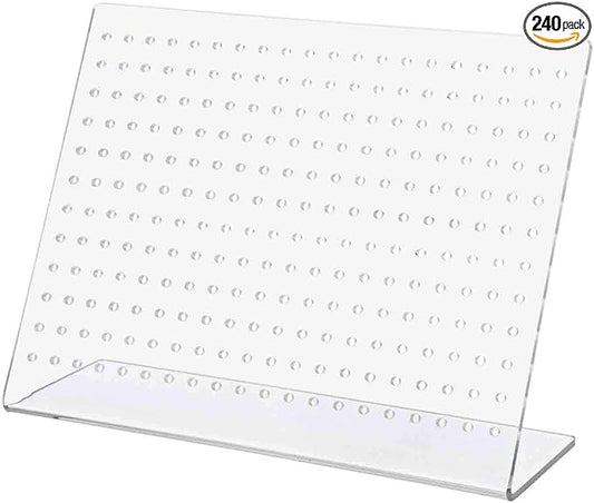 Marketing Holders Earring Display Stand Holds 120 Pair Slant Back Clear Acrylic for Hoops Studs or Dangles Jewelry Retailers Fashion Boutiques Personal Use Department Stores Sleek Contemporary