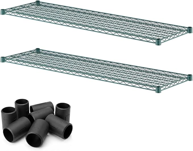 2 Pack Green Additional Wire Shelf for 18" x 60" Shelving Units, Replacement Shelves for Wire Rack