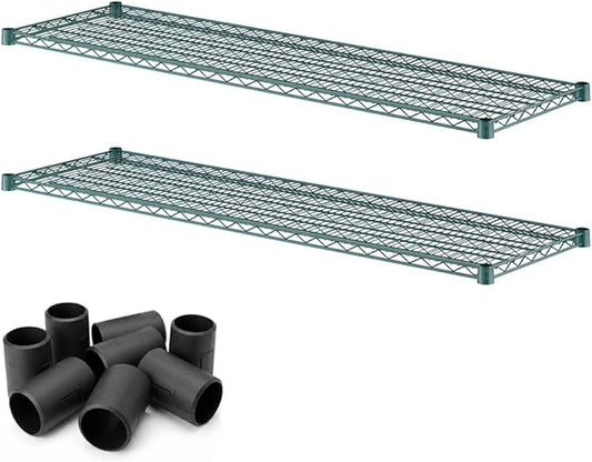 2 Pack Green Additional Wire Shelf for 18" x 60" Shelving Units, Replacement Shelves for Wire Rack