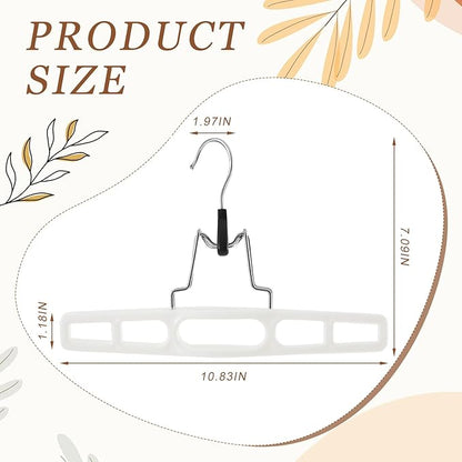 20 Pack Premium Skirt Hangers Thin Space Saving Pants Skirts Hangers Set with Clamp, Heavy Duty Locking Clasp, Multipurpose Non-Slip for Shorts, Slacks, Jeans