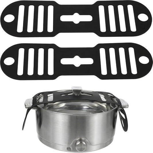 Silicone Lid Latch Strap for Slow Cooker and Pots - Universal Lock Band Compatible with Crockpot, Reusable Heavy Duty Pot Cover Securing Tie for No-Spill Travel, Heat Resistant, Black