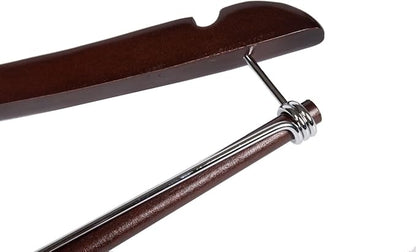 Quality Hangers Wooden Hangers Beautiful Sturdy Suit Coat Hangers with Locking Bar Mahogany (5)