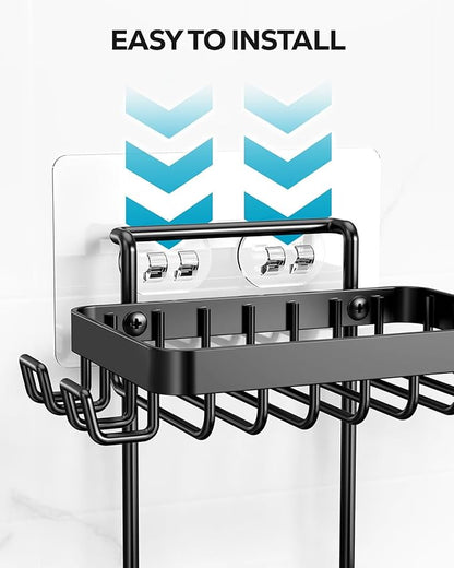 Nieifi Adhesive 2 Tier Bar Soap Holder, Stainless Steel for Shower Wall, Soap Dish for Bathroom, Black