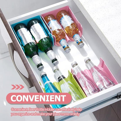Luxshiny 3pcs Stackable Plastic Beer Organizer Rack Stylish Beverage Can Holder for Refrigerator Soda Can Dispenser for Fridge Efficient Storage for Home Bar and Restaurant