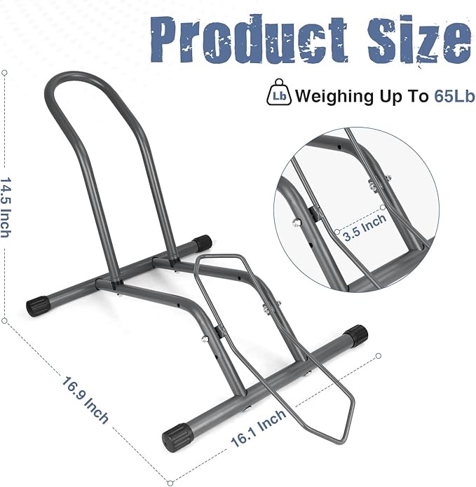 Bike Floor Stand for Mountain MTB & Road Bicycles 23c-4.0 inch Wide Tire 20-29 inch Tire Indoor Outdoor Bike Rack Bicycle Floor Stand (Gray(2 Pack))